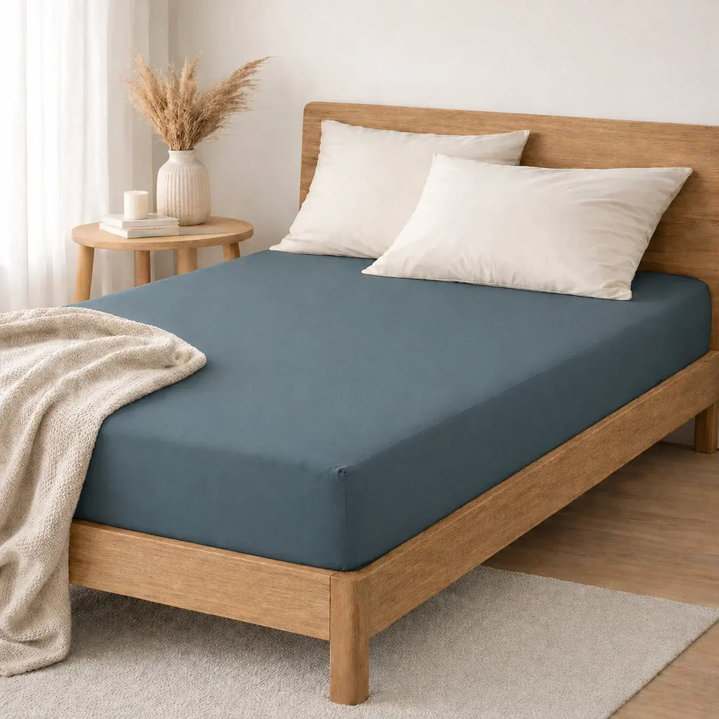 Morfeus 100% lyocell bambus faconlagen | 90 x 210 cm – Blå