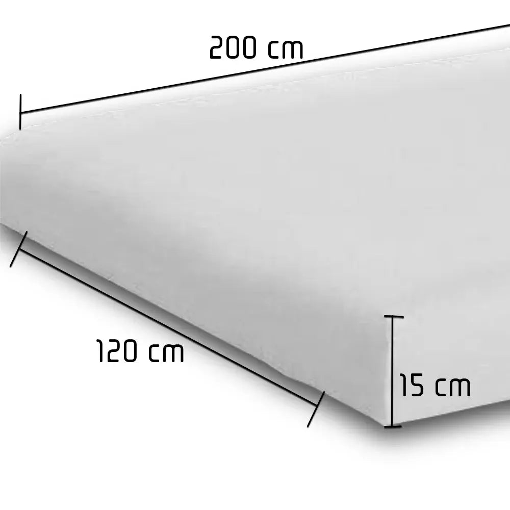 Sopire Absolute White topmadraslagen | Egyptisk bomuld | 120 x 200 x 15 cm