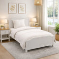 Sengetøj 100% vasket hør   140x220 cm – 3 smal beiges strib