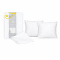 Sopire Absolute White fladlagen i 280 x 280 cm + 2x pudebetræk i egyptisk bomuld i 60 x 63 cm