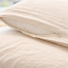 Hovedpudebetræk 100% vasket hør – Offwhite
