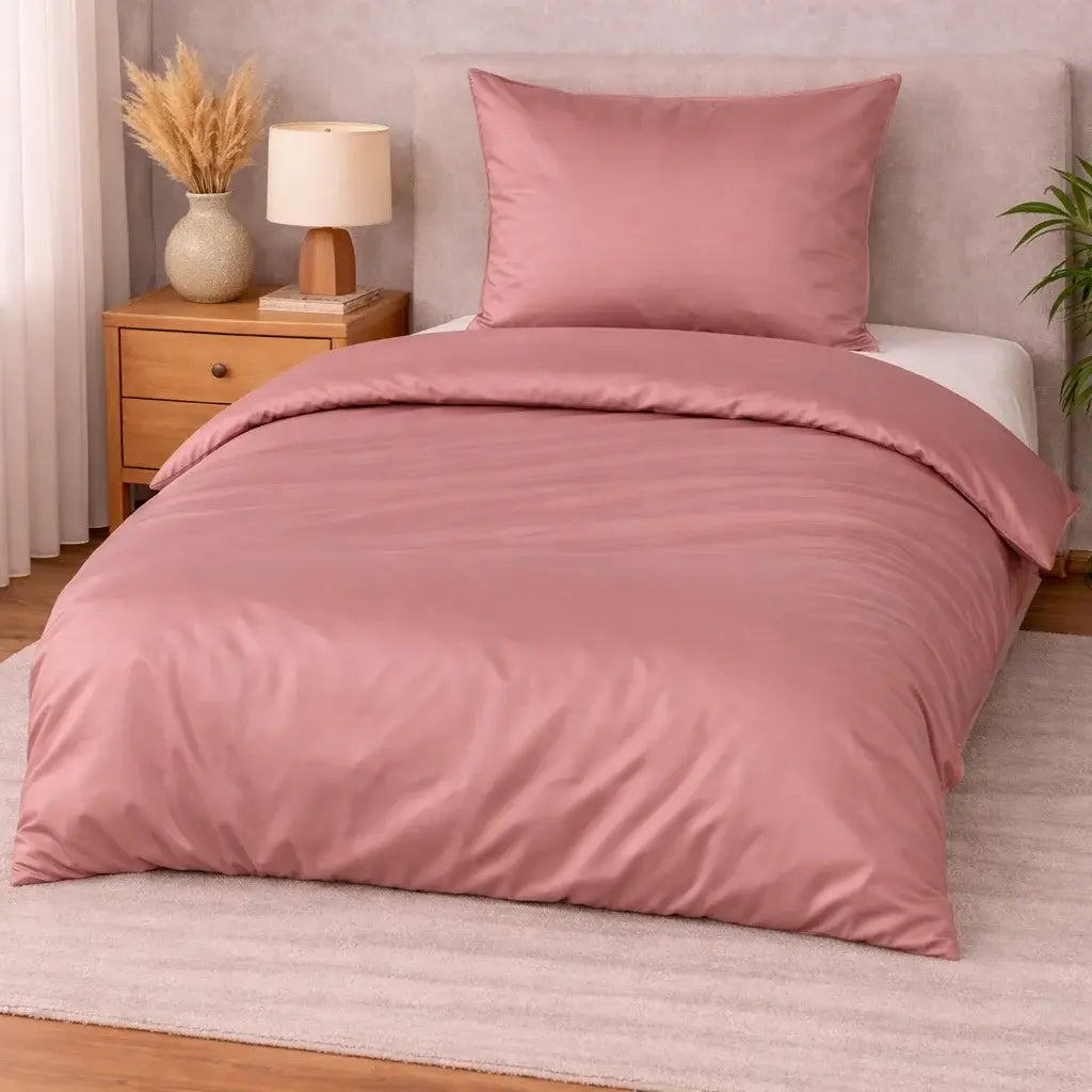 100 % lyocell bambus sengetøj | 140 x 200 cm – Støvet rosa