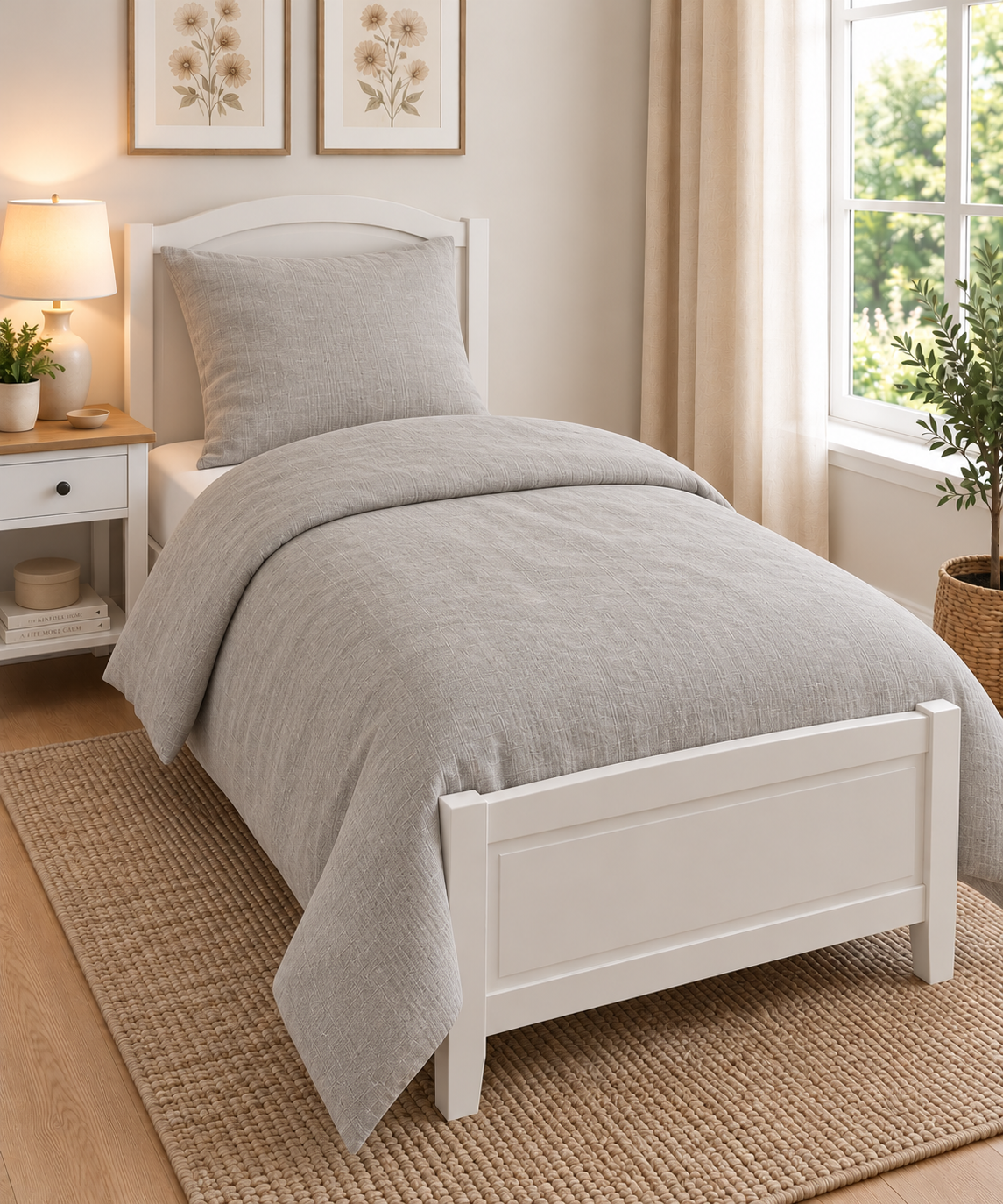 Sengetøj 100% vasket hør   140x220 cm – Beiges