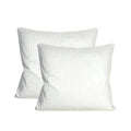 2 stk – Stribet satin hovedpudebetræk | 60 x 63 cm – Hvid