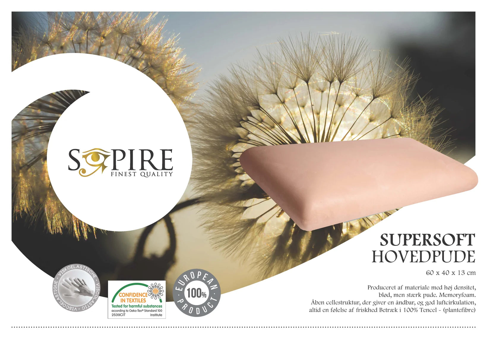 Sopire | Super soft memory hovedpude | 40 x 60 cm