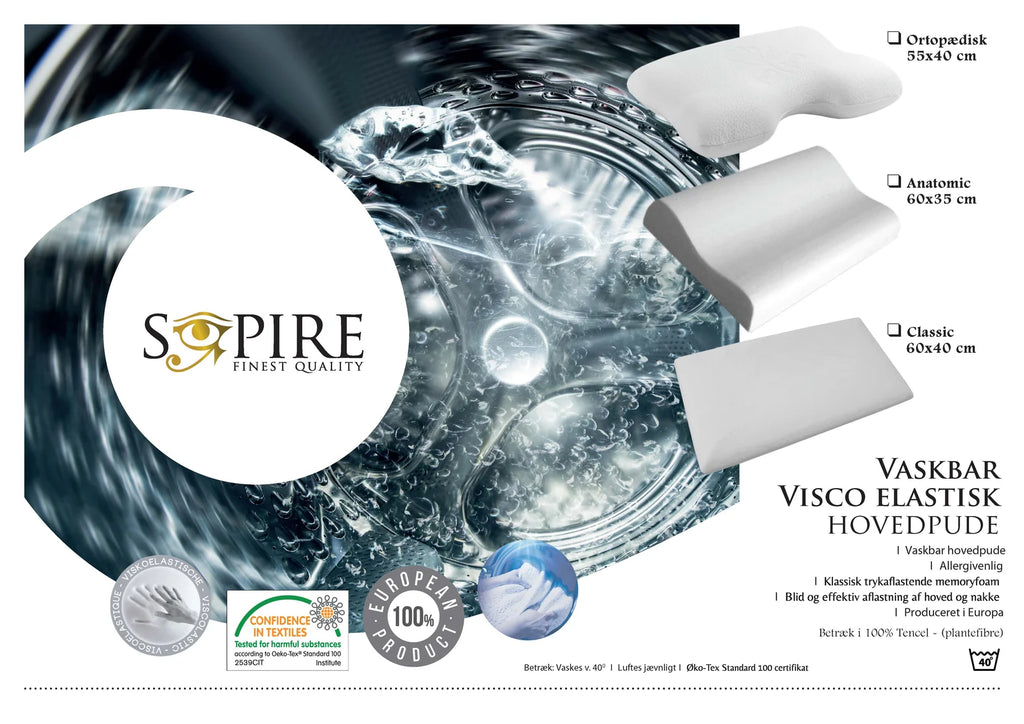 Sopire Anatomic visco vaskbar hovedpude | 60 x 35 cm
