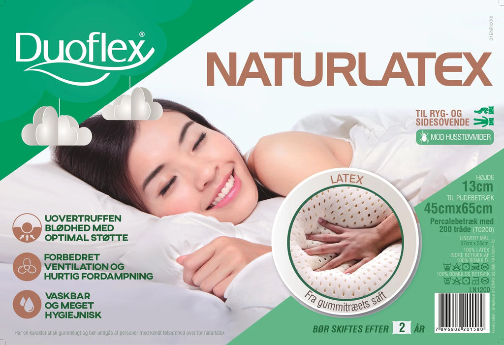 Vaskbar natur latex pude | Mellem | 40 x 60 x 13 cm
