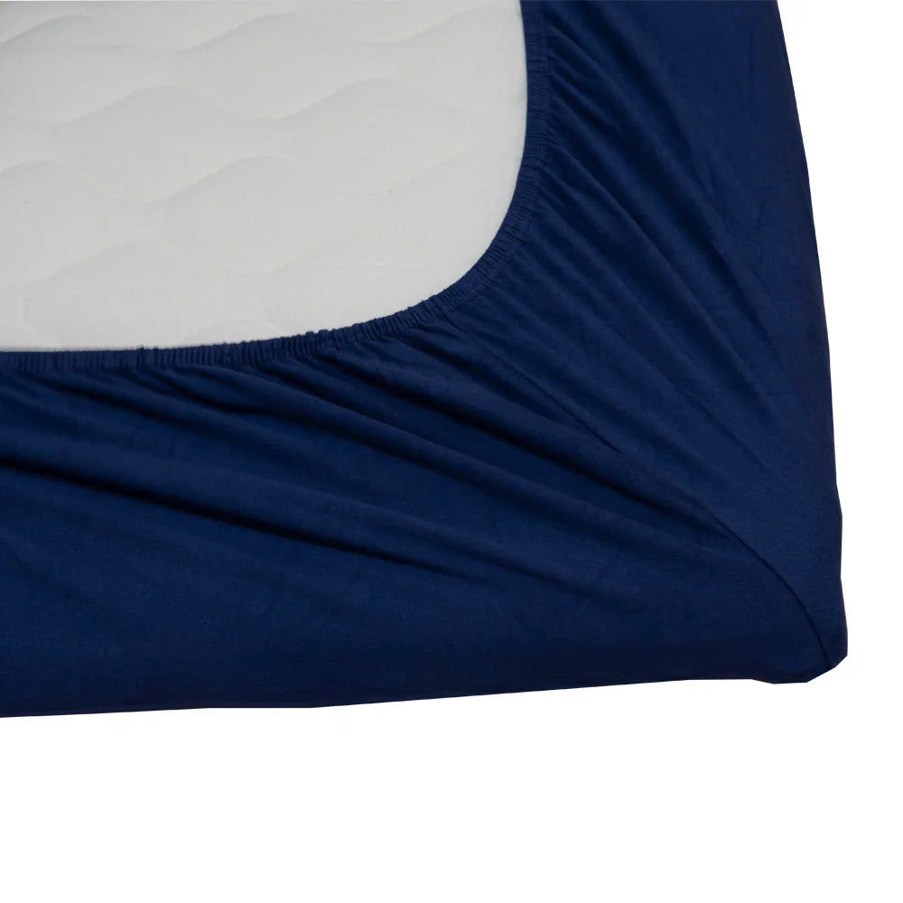 Sopire luksus stræklagen interlock jersey 140 x200/210 mørk blå