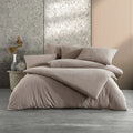 Stone Washed sengetøj i 100% bomuld | 140 x 200 cm – Brun