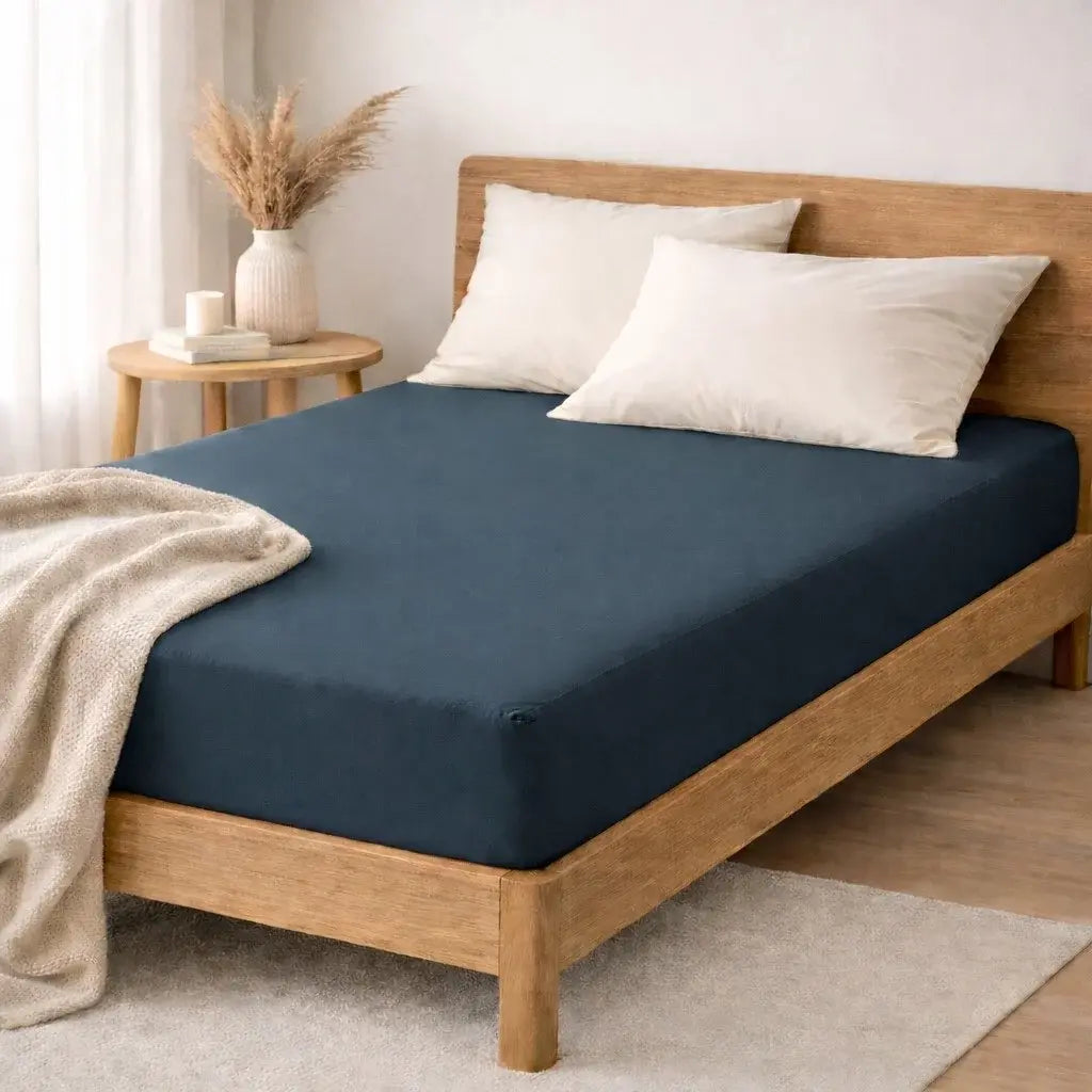 Morfeus 100% lyocell bambus faconlagen | 90 x 200 cm – Blå