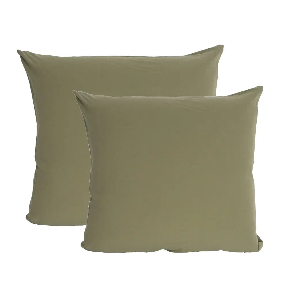 2 stk – Stone Washed hovedpudebetræk | 60 x 63 cm – Oliven
