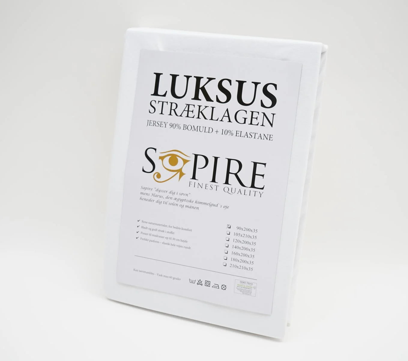 Premium jersey stræklagen 160x200x35 hvid