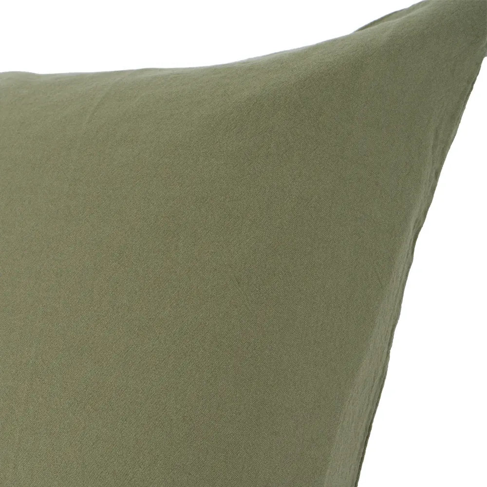 2 stk – Stone Washed hovedpudebetræk | 50 x 70 cm – Oliven