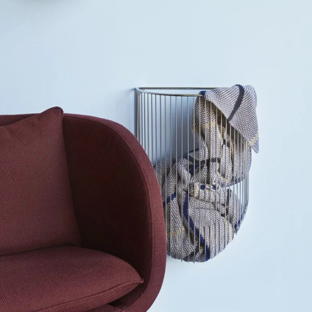 Tone plaid i blå fra Hübsch | 130 x 200 cm