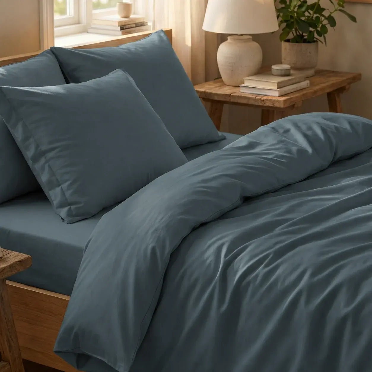 Morfeus 100% lyocell bambus sengetøj | 200 x 220 cm – Mørke blå