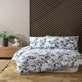 Renforce sengetøj | 140 x 220 cm – Blå – Blomster – Aida blå