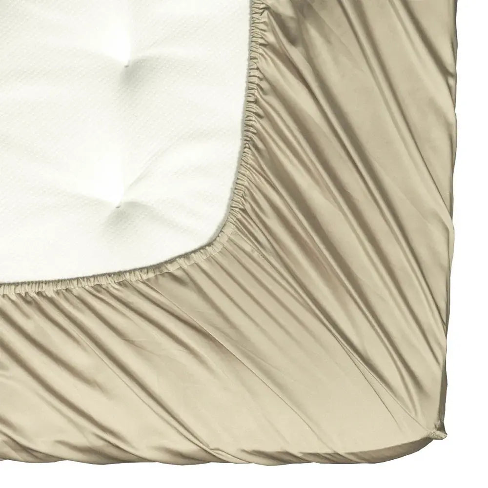 100 % lyocell bambus faconlagen | 180 x 200 cm – Beige – 35 cm – Beiges