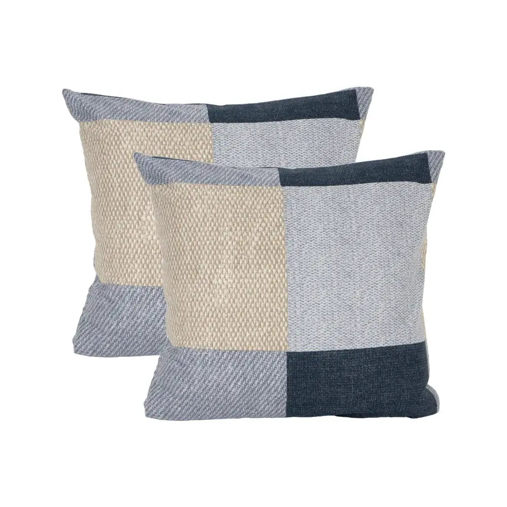 Luksus Flonell hovedpudebetræk | 60 x 63 cm – blå tern