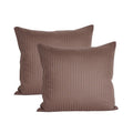2 stk – Stribet satin hovedpudebetræk | 60 x 63 cm – Brun