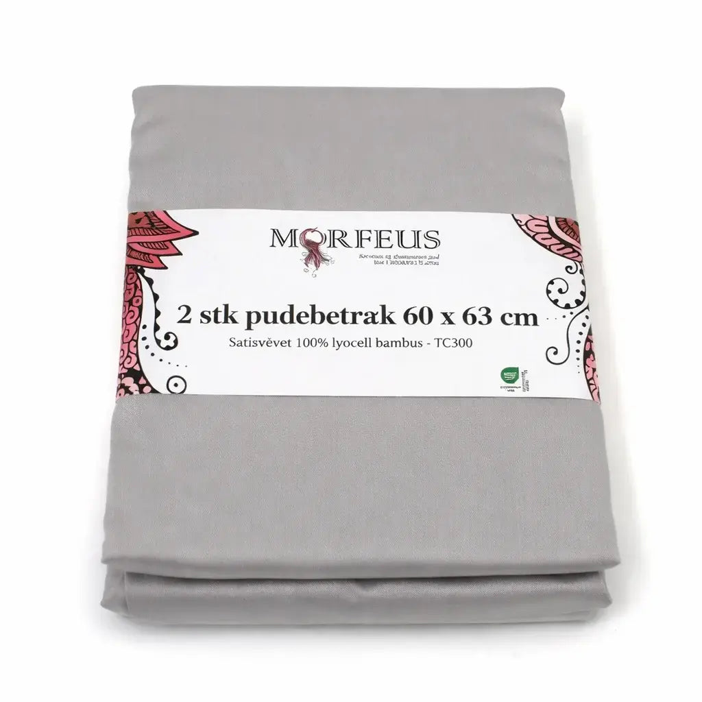 2 stk – Morfeus 100% lyocell bambus hovedpudebetræk | 60 x 63 cn – Grå