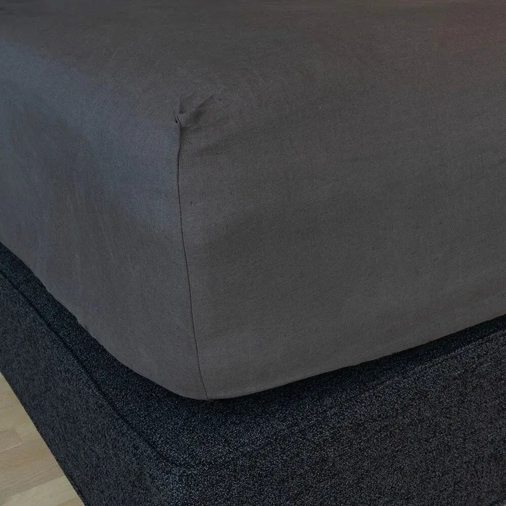 Hamp faconlagen | 180 x 200 x 35 cm – Grå – Mørk grå