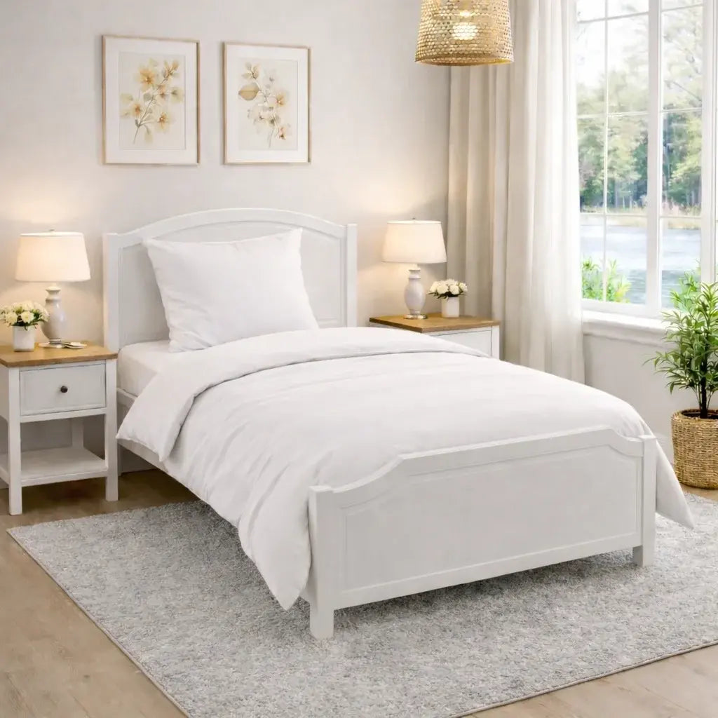Sengetøj 100% vasket hør   140x200 cm – Hvid