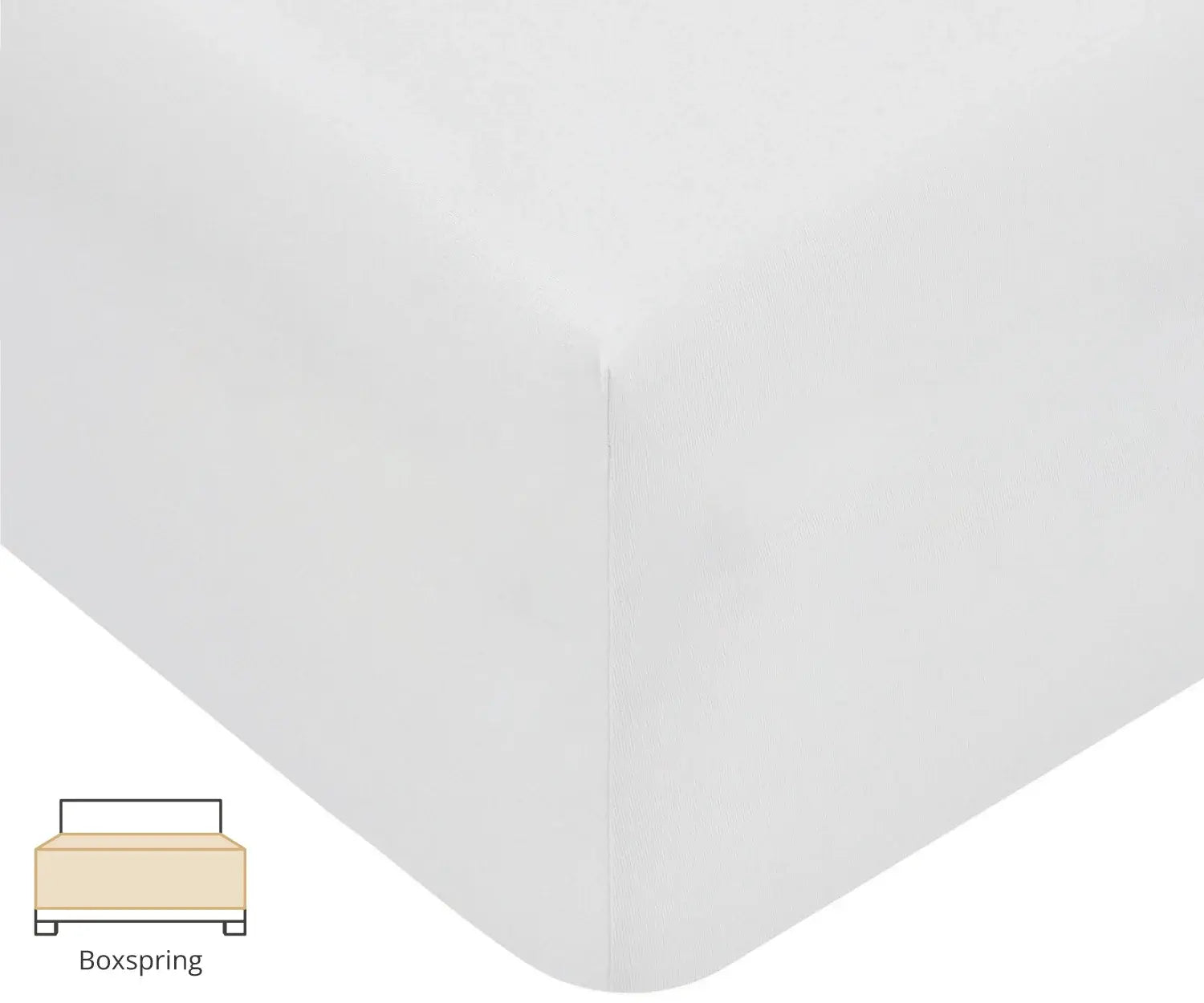 Jersey stæklagen 180x200 - højde 25 cm - 130gsm – Hvid