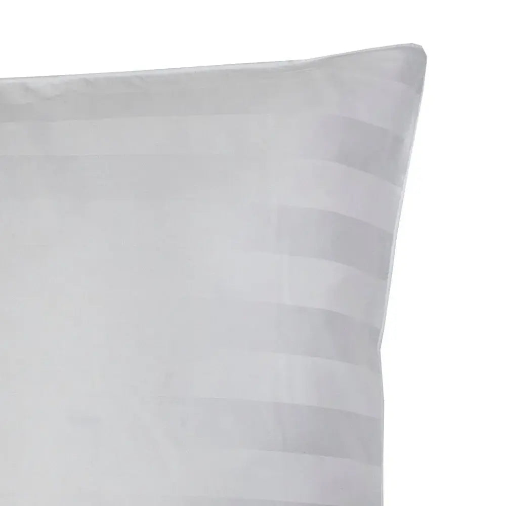 2 stk – 100 % lyocell bambus hovedpudebetræk | 60 x 63 cm – Hvid – Bambus – Hvid Hotelstrib