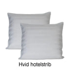 2 stk – 100 % lyocell bambus hovedpudebetræk | 60 x 63 cm – Hvid – Bambus – Hvid Hotelstrib