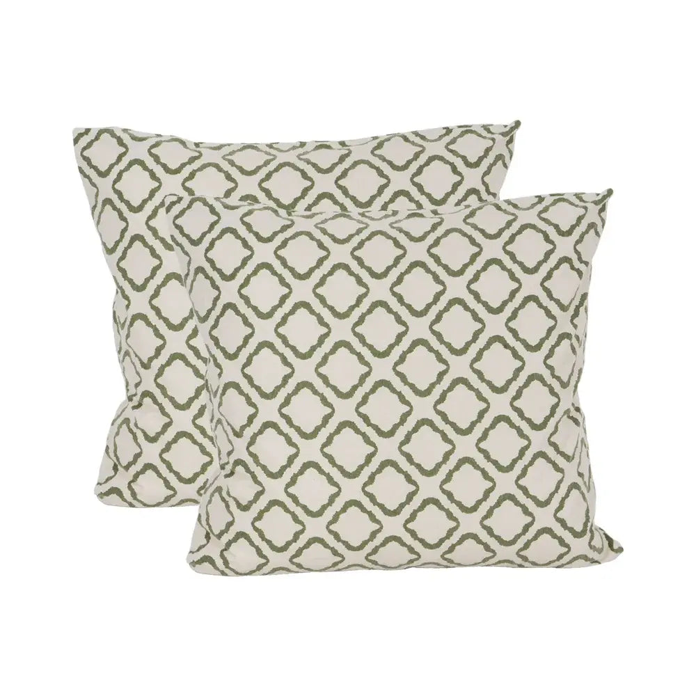 Luksus Flonell hovedpudebetræk | 60 x 63 cm – Oliven kube