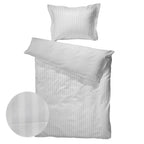 SOPIRE Premium hvid smal strib satin sengetøj 140x220