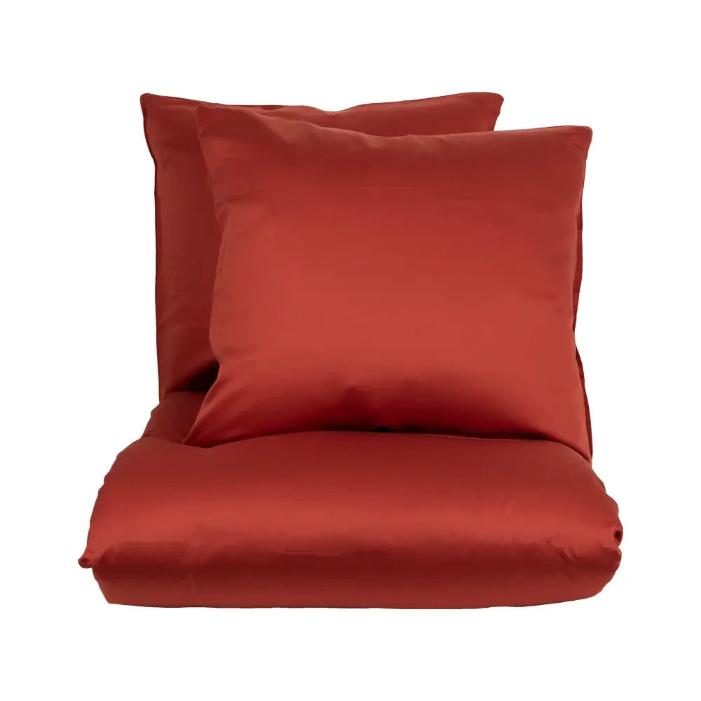 100 % lyocell bambus sengetøj | 240 x 220 cm – Rust rød