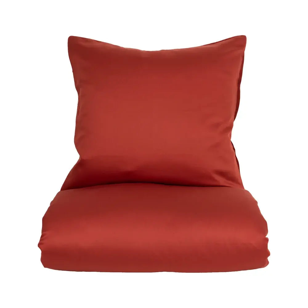 100 % lyocell bambus sengetøj | 140 x 220 cm – Rust rød