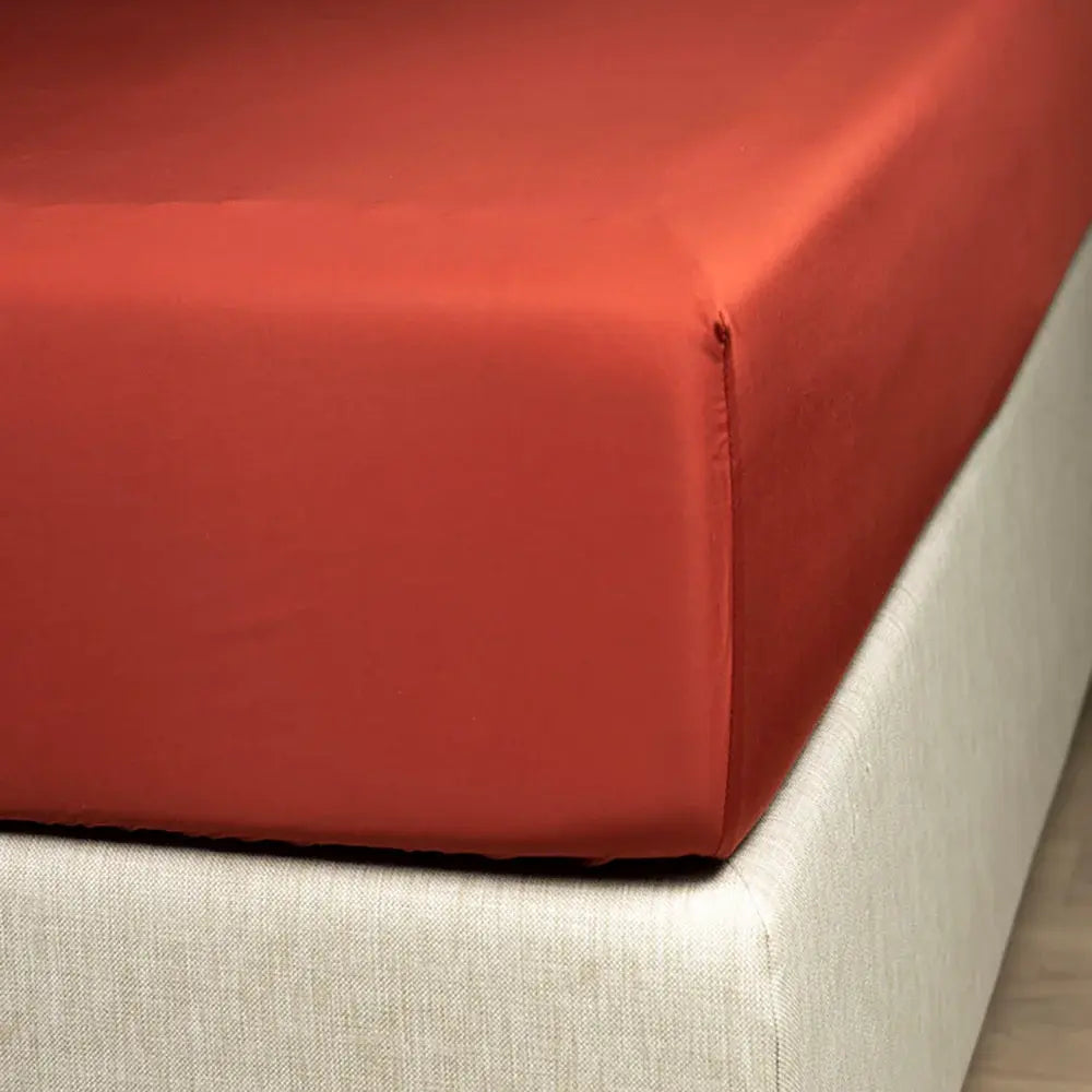 100 % lyocell bambus faconlagen | 160 x 200 cm – Rød