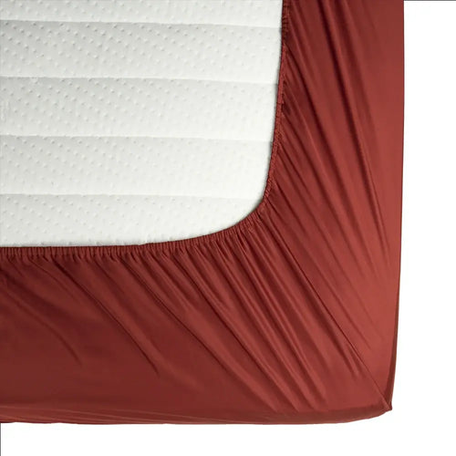100 % Lyocell bambus faconlagen | 120 x 200 cm – Rustrød