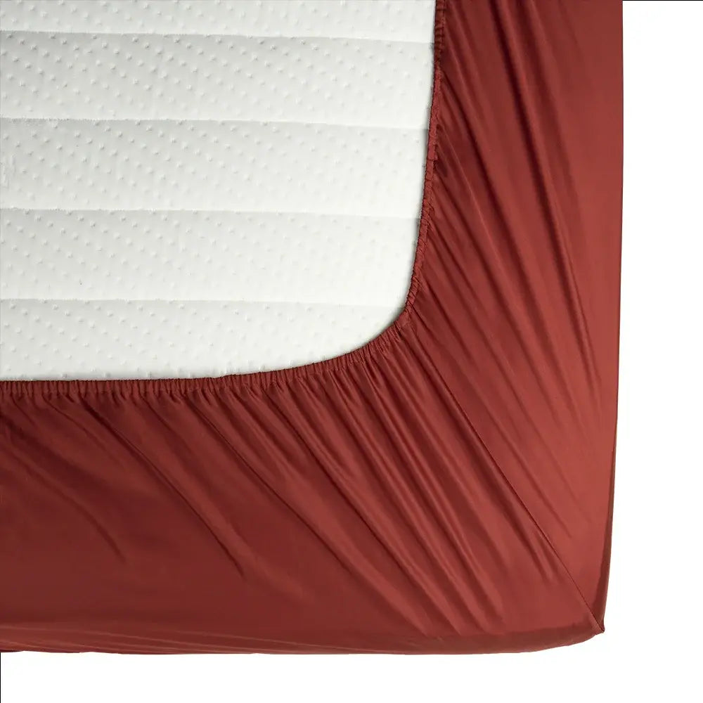 100 % lyocell bambus faconlagen | 140 x 200 x 35 cm – Rød