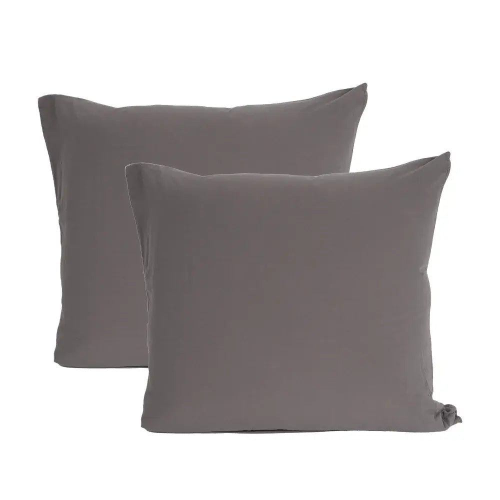 2 stk – Stone Washed hovedpudebetræk | 60 x 63 cm – Antrasit